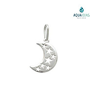 Pingente Lua e Estrelas: Prata 925 Autêntica - imagem 1