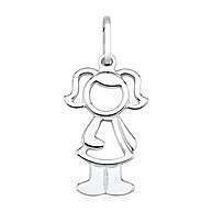 Pingente Menina em Prata 925 - 13mm x 28mm | Elegância e Qualidade - imagem 1