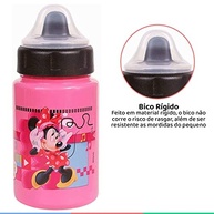 Copo Disney BabyGo 340ml com Tampa Válvula Redutora de Pingos - Rosa com Tampa Preta - imagem 4