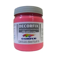 Tinta Acrílica Brilhante Rosa Pink 250ml - DECORFIX 445 para Artesanato e Pintura - imagem 1