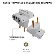 Adaptador Tomada T Benjamim 3 Pinos Bivolt 10/20A Branco - Conecte Mais com Segurança! - imagem 5
