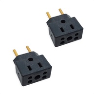 Kit 2 Adaptadores de Tomada Universal Porcelana Preto 3 Pinos Benjamin 10A/20A Bivolt - imagem 1