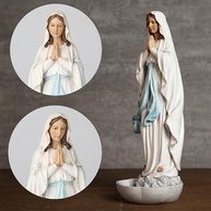Estátua Católica de Nossa Senhora de Lourdes - 25cm - Escultura Renascentista Pintada à Mão - imagem 4