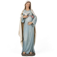 Estátua de Maria Grávida Católica - 21,3 cm - Escultura Renascentista Pintada à Mão para Decoração e Presente - imagem 2