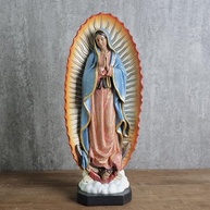 Figura de Nossa Senhora de Guadalupe 37,5 cm | Estatueta Católica Pintada à Mão em Resina de Pedra - imagem 3