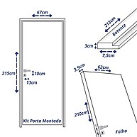 Porta de Madeira Lisa 210x82cm: Pronta para Pintar! - imagem 2