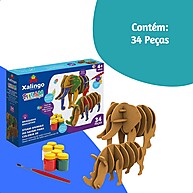 Quebra-Cabeça 3D Safari Xalingo: Monte e Pinte! - imagem 2