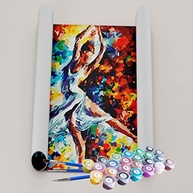 Kit Pintura Terapêutica Bailarina Colorida - 40x50 cm - Estimule Sua Criatividade com Acrílicos - imagem 3
