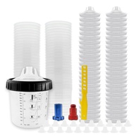 RRJ Copo Descartável para Pistola de Pintura HVLP/LVLP - 600ml com 50 Forros + Adaptadores - imagem 1