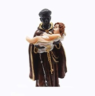 São Benedito Santo Negro - Escultura em Resina Italiana 15 cm | Detalhes Ricos & Pintura Manual - imagem 4