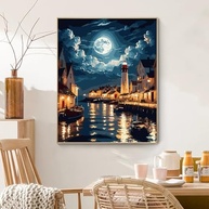 PRASIO Kit Pintura por Números para Adultos - Tela 40,6x50,8cm com Tintas Acrílicas e Pincéis - imagem 3