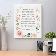 Bedtime Prayer Canvas Wall Art - Pintura de Parede Cristã Motivacional para Crianças com Versículo Bíblico - imagem 5