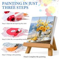 Kit de Pintura por Números PRASIO - Tela de Flores para Adultos | DIY Criativo e Relaxante - imagem 5