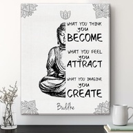 Arte Espiritual Budista em Tela | Pintura 'What You Think You Become' para Sala de Meditação - imagem 2