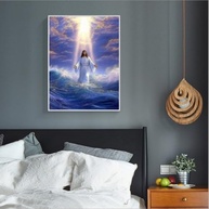 Kit de Pintura de Diamante 5D Jesus no Mar - MaiYiYi Sea Jesus - Pintura por Números com Diamantes Redondos para Adultos e Crianças - imagem 5