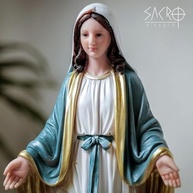 Imagem Nossa Senhora das Graças 40cm em Resina Importada - Pintura Manual com Detalhes Exclusivos - imagem 4
