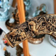 Ferradura Amuleto da Sorte em Resina com Pintura Bronze - 11cm - imagem 5
