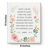 Bedtime Prayer Canvas Wall Art - Pintura de Parede Cristã Motivacional para Crianças com Versículo Bíblico - imagem 3