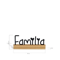 Escultura de Mesa Tema Família em Aço e Madeira Pinus - Decoração Elegante e Significativa - imagem 3