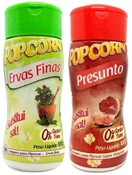 Temperos P/ Pipoca Popcorn Cx 12 Frascos. 6 Ervas Finas - 6 Presunto - imagem 2