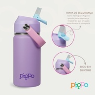 Pippo Garrafa Térmica Infantil Aço Inox - Mantém Bebidas Geladas por 24h (Roxa) - imagem 5