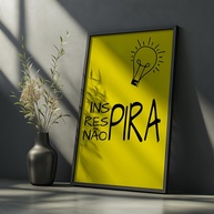 Quadro Decorativo Inspira Não Pira com Moldura Luminosa - Frase Motivacional e Humorística para Sala, Quarto e Escritório - imagem 1