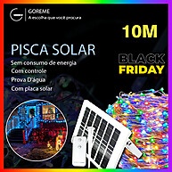 Pisca-Pisca Solar 10M com Placa Solar e Controle - imagem 1