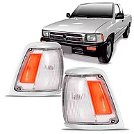 Pisca Setas Hilux 4X2 Cristal e Âmbar com Aro Prata – 1993 a 2001 - imagem 1