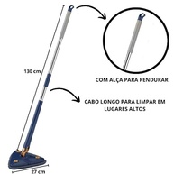 Mop 360 Triangular Giratório - Esfregão Ajustável com Rotação 360° para Pisos, Vidros e Parede - imagem 3