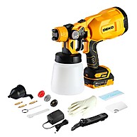 Pistola de Pintura 20V Sem Fio: 800ml com 3 Bicos e Bateria - imagem 1