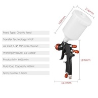 Pistola de Pintura Pneumática HVLP com Bico 1,3mm - Sistema Ajustável 600ml para Automotivo e Móveis - imagem 4