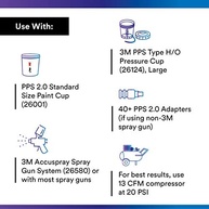 3M Kit de refil do sistema de pistola de pintura PPS 2.0 com tampas e forros, 26173, padrão, 623 g, filtro de 200 mícrons, uso para carros, móveis, casa e mais, 12 tampas e forros descartáveis, 16 - imagem 4