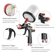 RRJ Kit Premium de Pistola de Ar LVLP A610 - Pintura Profissional com Bicos, Regulador e Tintas Inclusas - imagem 3
