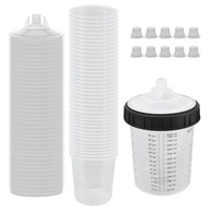 Mingzhe Kit de Forros e Tampas para Copos de Pistola de Pintura, 40 Pacotes de Forros de Copos de Mistura de 28 Onças 40 Tampas Com Filtro 1 Copo Rígido Com Anel Retentor e (Kit de 92 unidades de 28 - imagem 1