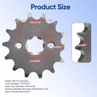 Roda Dentada Dianteira 420 14T 17mm para Motos 50cc-160cc | Pit Bikes, ATVs e Karts - imagem 4