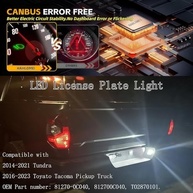 Kit 2 Luzes de Placa LED 6000K Branca para Toyota Tacoma (2016-2023) e Tundra (2014-2021) - Brilho Superior e Instalação Plug & Play - imagem 3