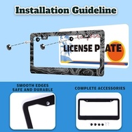 Moldura de Placa de Carro em Aço Inoxidável com Design Topográfico - Elegância e Durabilidade para Seu Veículo - imagem 5