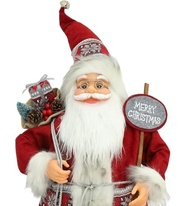 Papai Noel Decoração Natal - Boneco Noel 60cm com Placa Merry Christmas - Enfeite Luxuoso para Ambientes - imagem 5