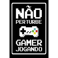 Placa Gamer Não Perturbe 20x30cm - Decoração Ideal para Gamers - imagem 1