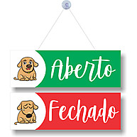 Placa Petshop Aberto/Fechado: Comunique-se com Estilo 🐶 - imagem 1
