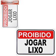 Placa Proibido Jogar Lixo PVC – Sinalização Limpa e Profissional - imagem 1