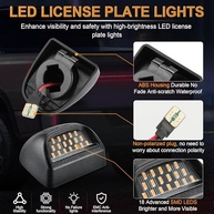 Luz de Placa LED LivTee: Upgrade Premium para Chevy Silverado, Tahoe, GMC Sierra e Cadillac Escalade - imagem 4