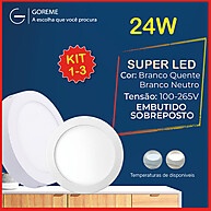 Plafon LED Sobrepor 24W: Ilumine com Estilo! - imagem 1