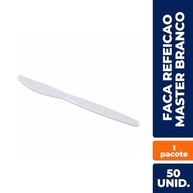 Kit Talheres Descartáveis de Plástico Branco - Faca Refeição Resistente, 50 Unidades, Ideal para Festas e Delivery - imagem 4