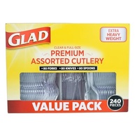 Talheres Descartáveis de Plástico Glad – Pacote com 240 Peças Variadas | Garfos, Facas e Colheres Premium Resistentes - imagem 2