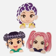 Kit 3 Placas de Pintura Guerreiras K-pop Rumi Mira Zoey - Anime Infantil em Plástico Decorativo - imagem 2