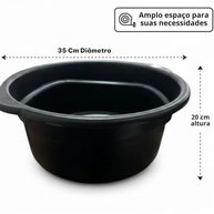 Bacia Redonda em Plástico 35L - Preto | Ideal para Limpeza Doméstica e Uso Versátil - imagem 3
