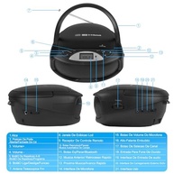 Elyblo CD Player Portátil: Som de Alta Fidelidade, Rádio FM/AM, Bluetooth e Microfone - imagem 5