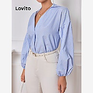 Blusa Listrada Lovito: Elegância Plissada - imagem 2