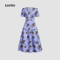 Vestido Elegante Lovito: Floral e Plissado! - imagem 2